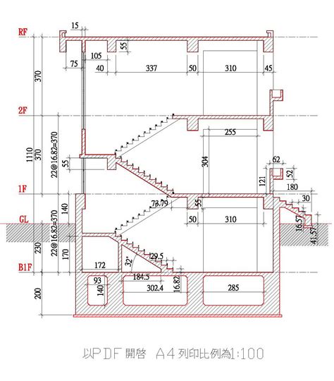 樓梯側面圖|繪製樓梯剖面圖